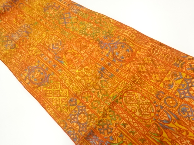 JAPANESE NAGOYA OBI / WOVEN ABSTRACT GRID